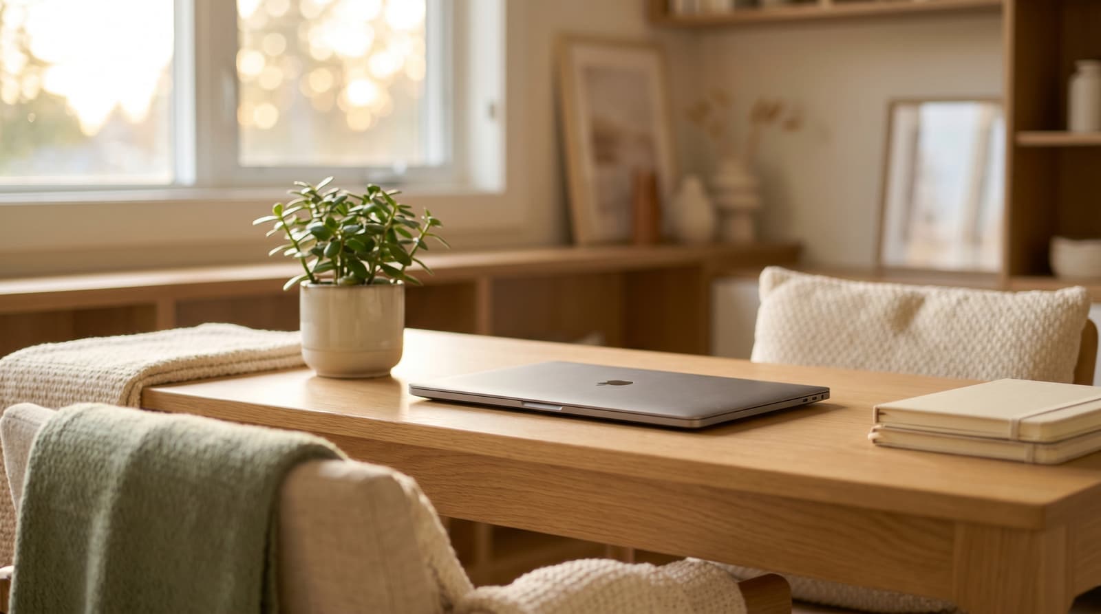 A calm, organized workspace after automating the inbox
